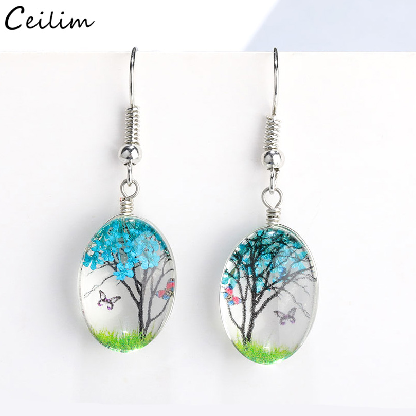 Dried Flower Bulk - Anting-anting menjuntai jatuh bunga kering baru