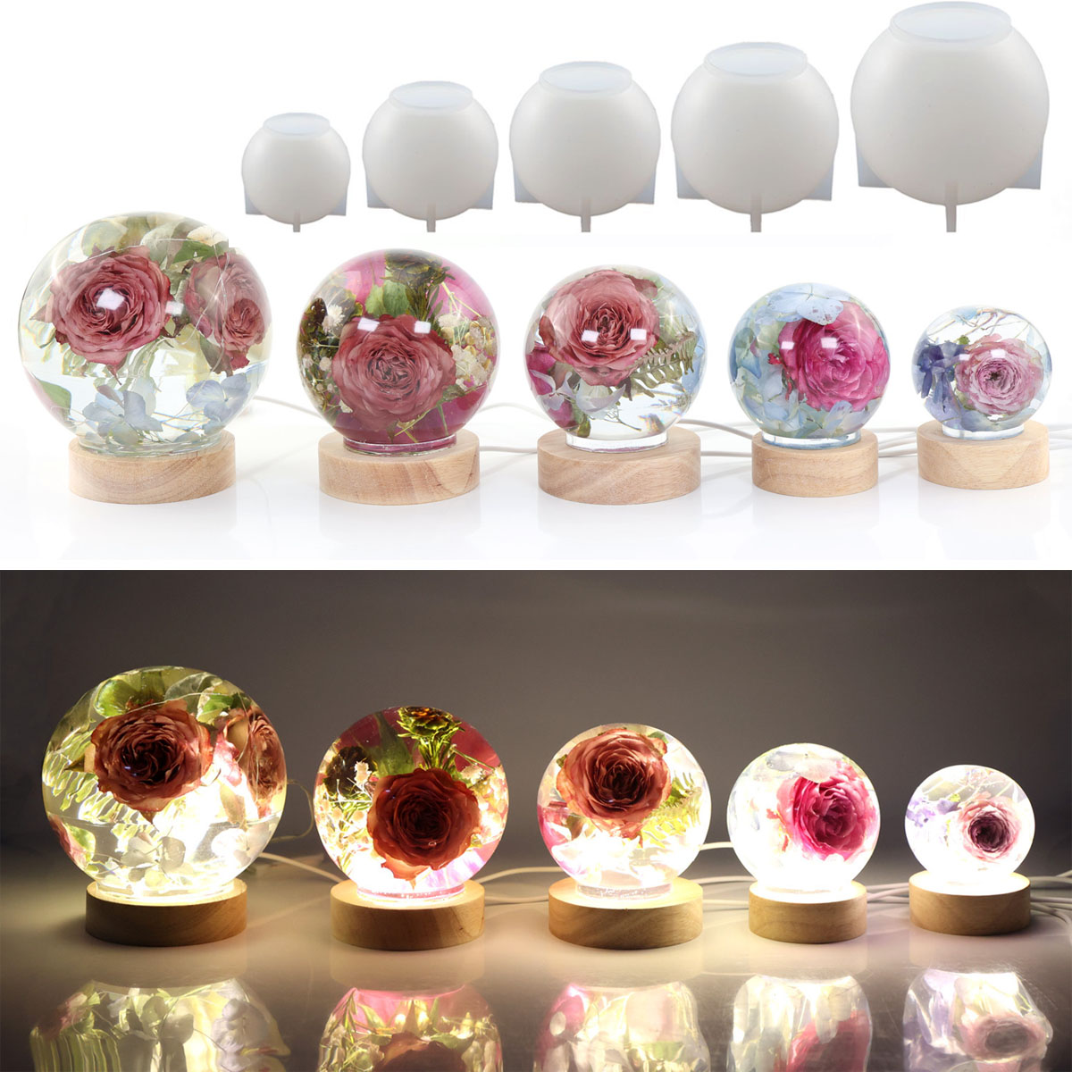 Resin Craft Ideas - 65-120Mm Cetakan Silikon Bola Bola untuk