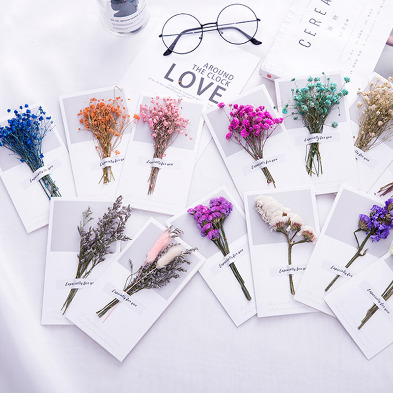 Dried Flower Bulk - 10 Buah Kartu Hadiah Undangan Pernikahan
