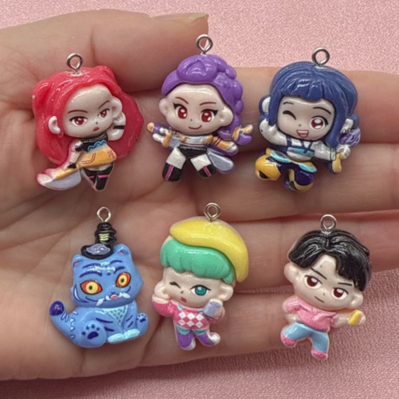 Resin Craft Projects - 10 buah liontin kartun resin, anting-anting