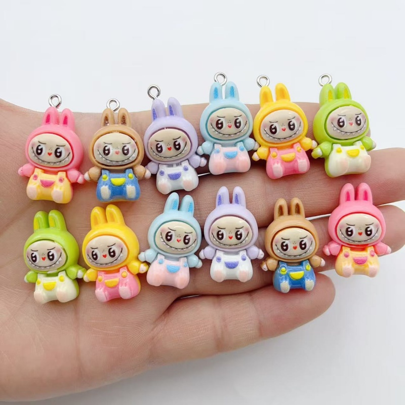 Resin Craft Projects - 10Pcs Gantungan Resin Rumah Stroberi Kelinci