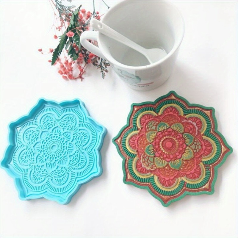 Resin Craft Ideas - Mandala Coaster cetakan silikon baki bulat