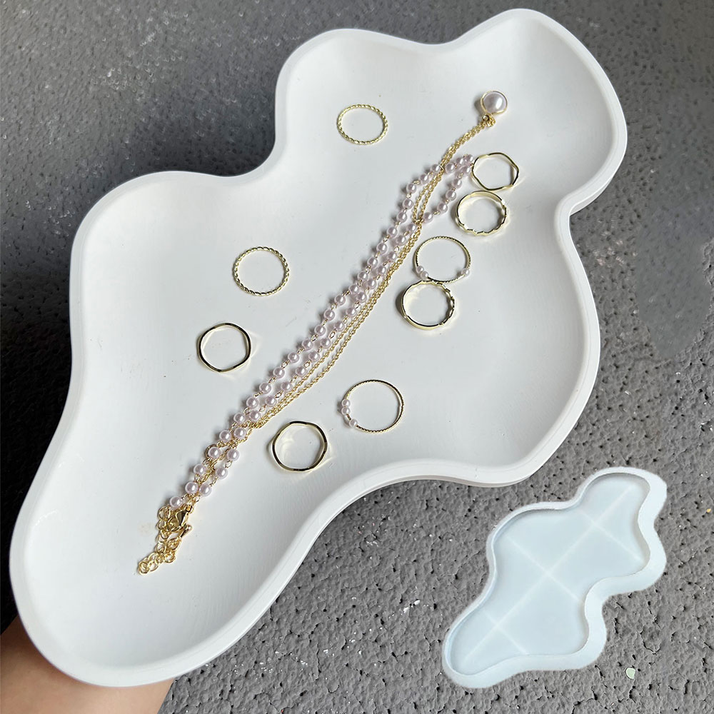 Serving Tray Mold - Nampan penyimpanan Cloud cetakan beton piring