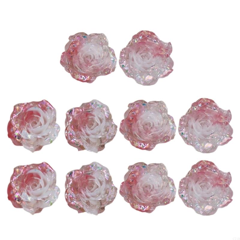 Paket 10 Bunga Plastik Gradien - Resin Glitter Pack ulasan dan harga