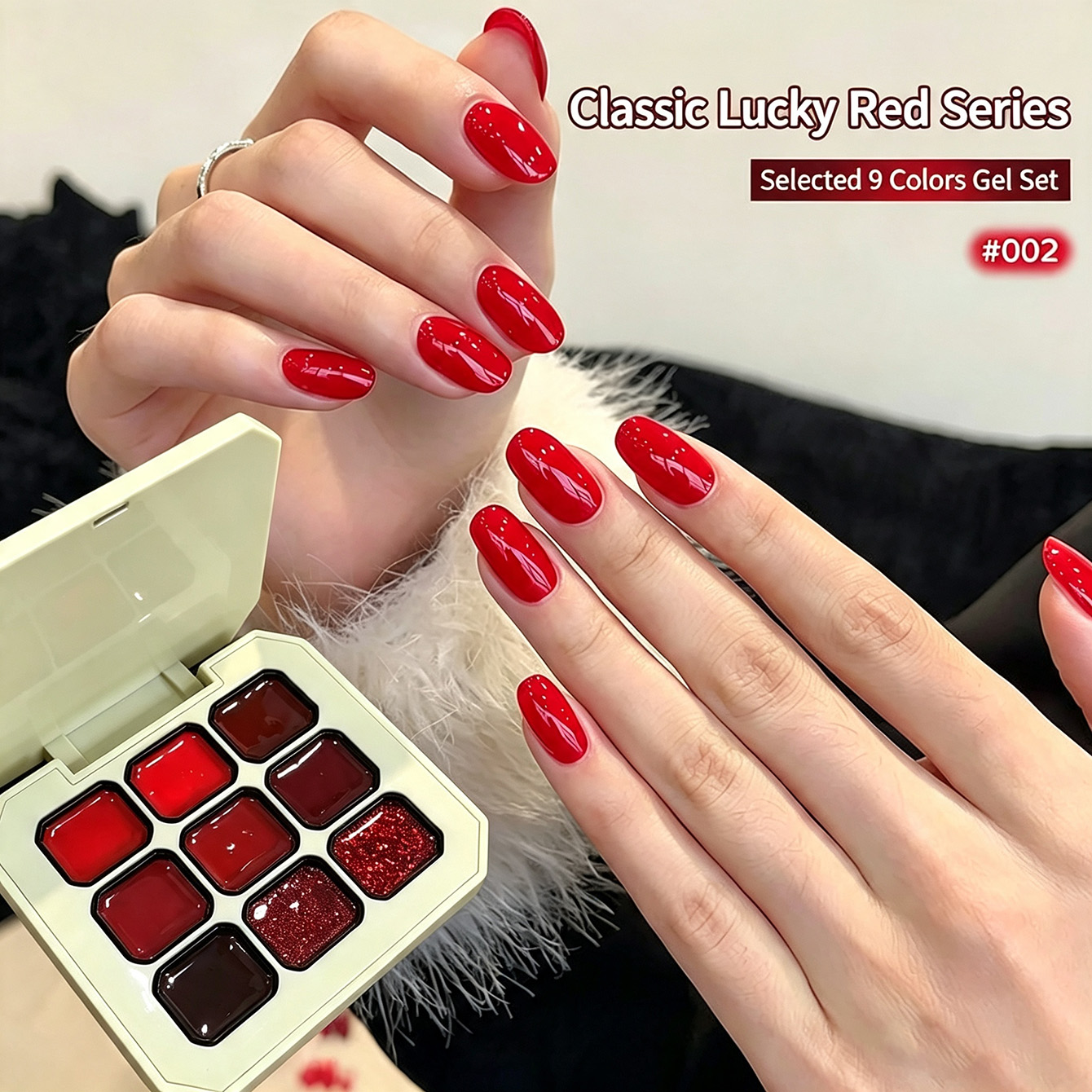 9 Warna Gel Kuku Merah Klasik  - Resin Glitter Pack ulasan dan harga