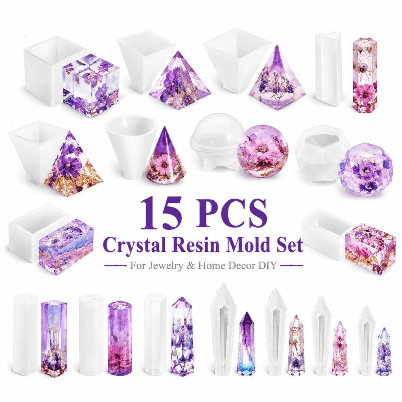 15 Buah Set Cetakan Silikon Re - Resin Jewelry Kit ulasan dan harga