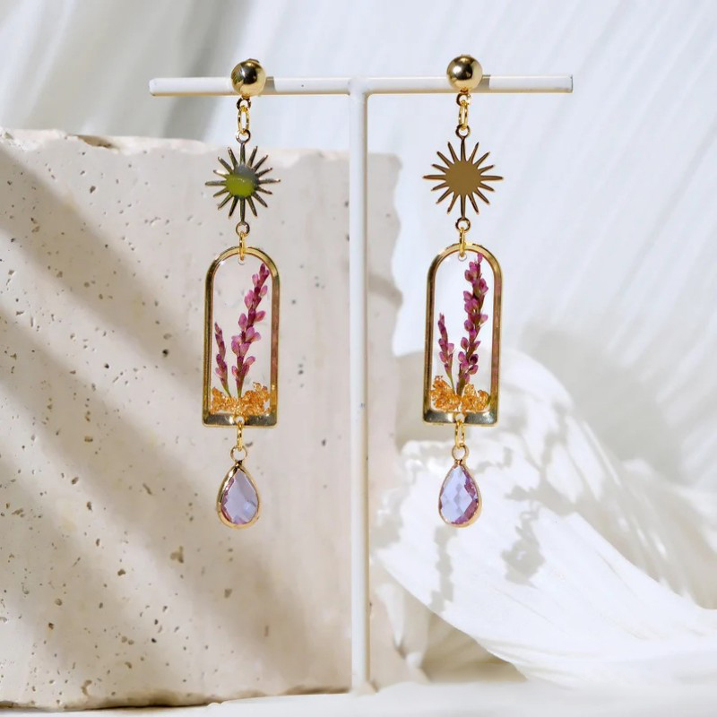 Anting Lavender Ungu Unik Buat - Dried Flower Bulk ulasan dan harga