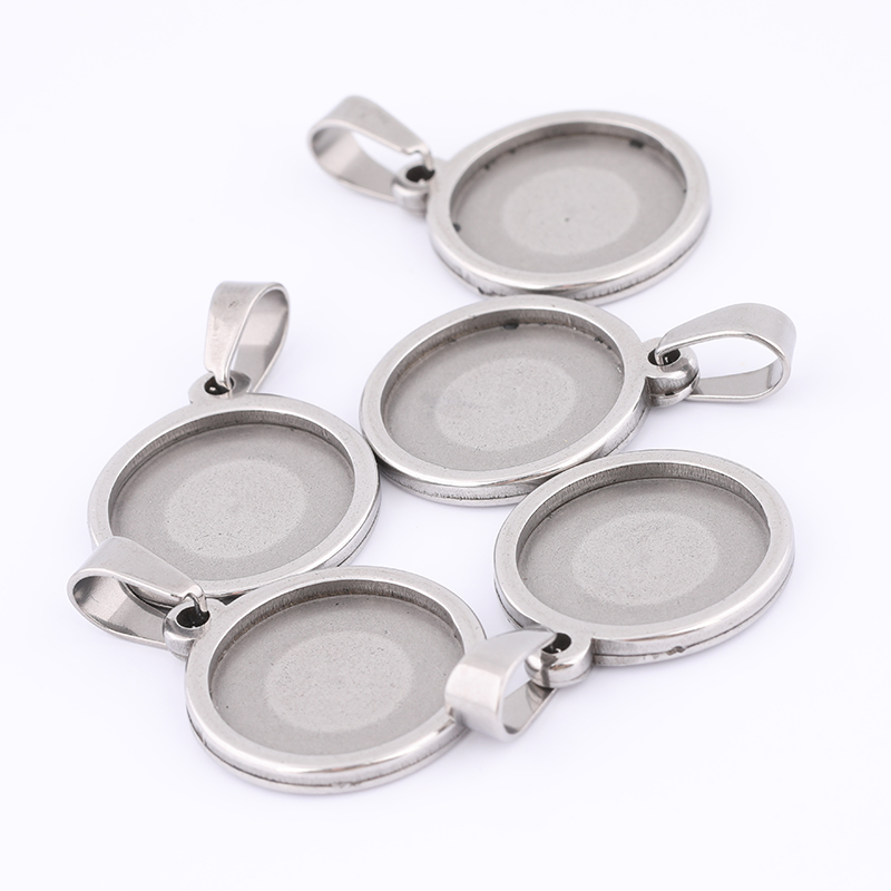 10 buah 15mm bulat Cabochon pe - Bezels Set Pendant ulasan dan harga