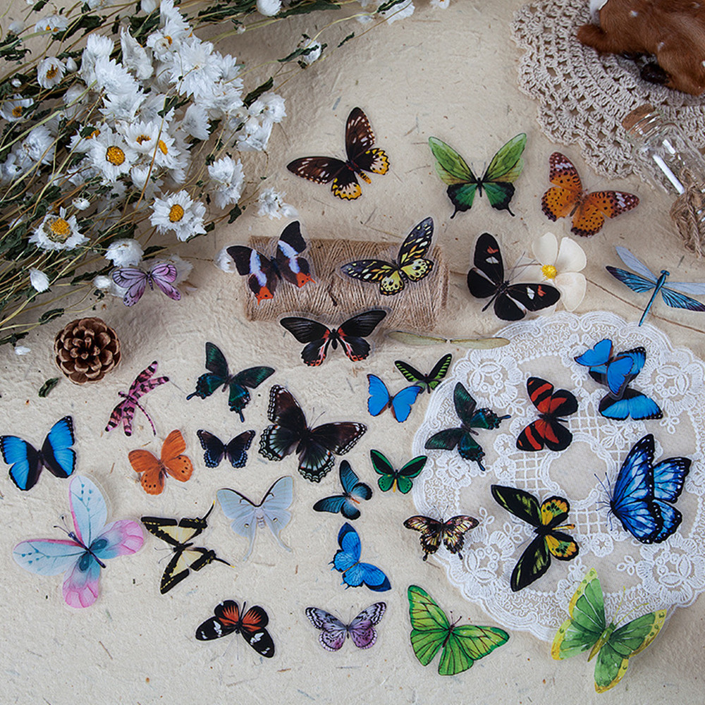 40 buah/kantong stiker kupu-ku - Resin Craft Ideas ulasan dan harga
