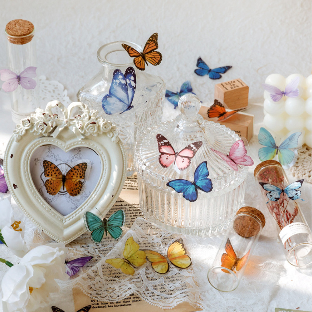 40 buah/kantong stiker kupu-ku - Resin Craft Ideas ulasan dan harga